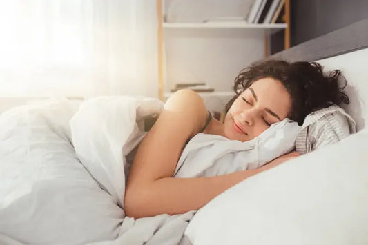 woman sleeping on shredded memory foam pillow