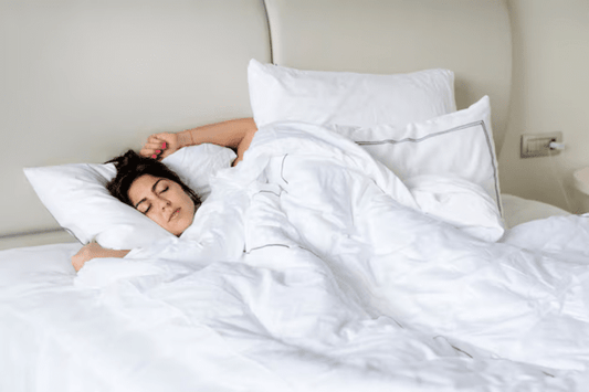 woman sleeping in queen size mattress