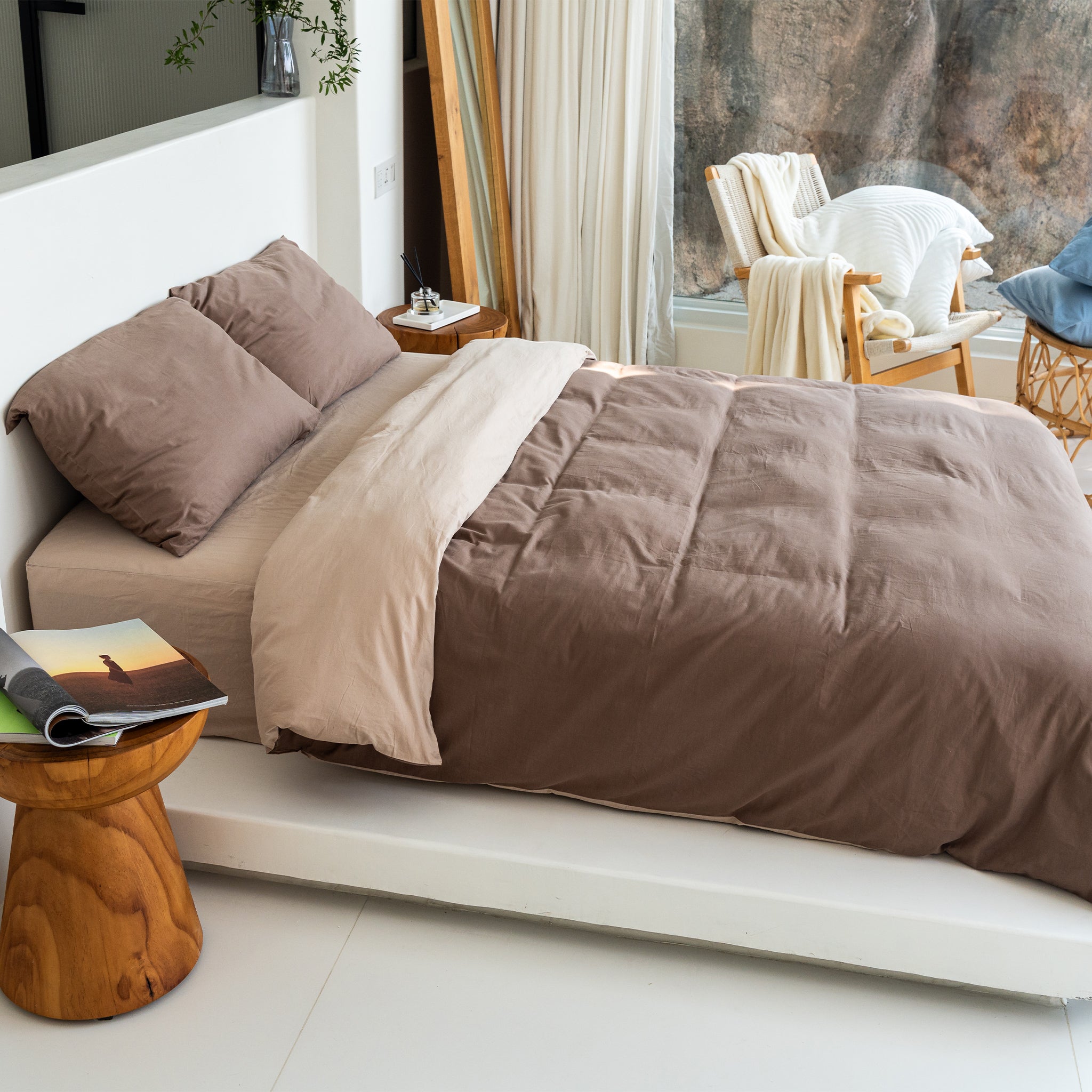 Minocasa Double Dip 4 Piece Reversible Bedding Set Villa Studio 